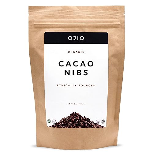 OJIO Plumas de cacao crudo orgánico Paleo Orgánico Sin OMG Kosher Superalimento Sin gluten - 8 onzas