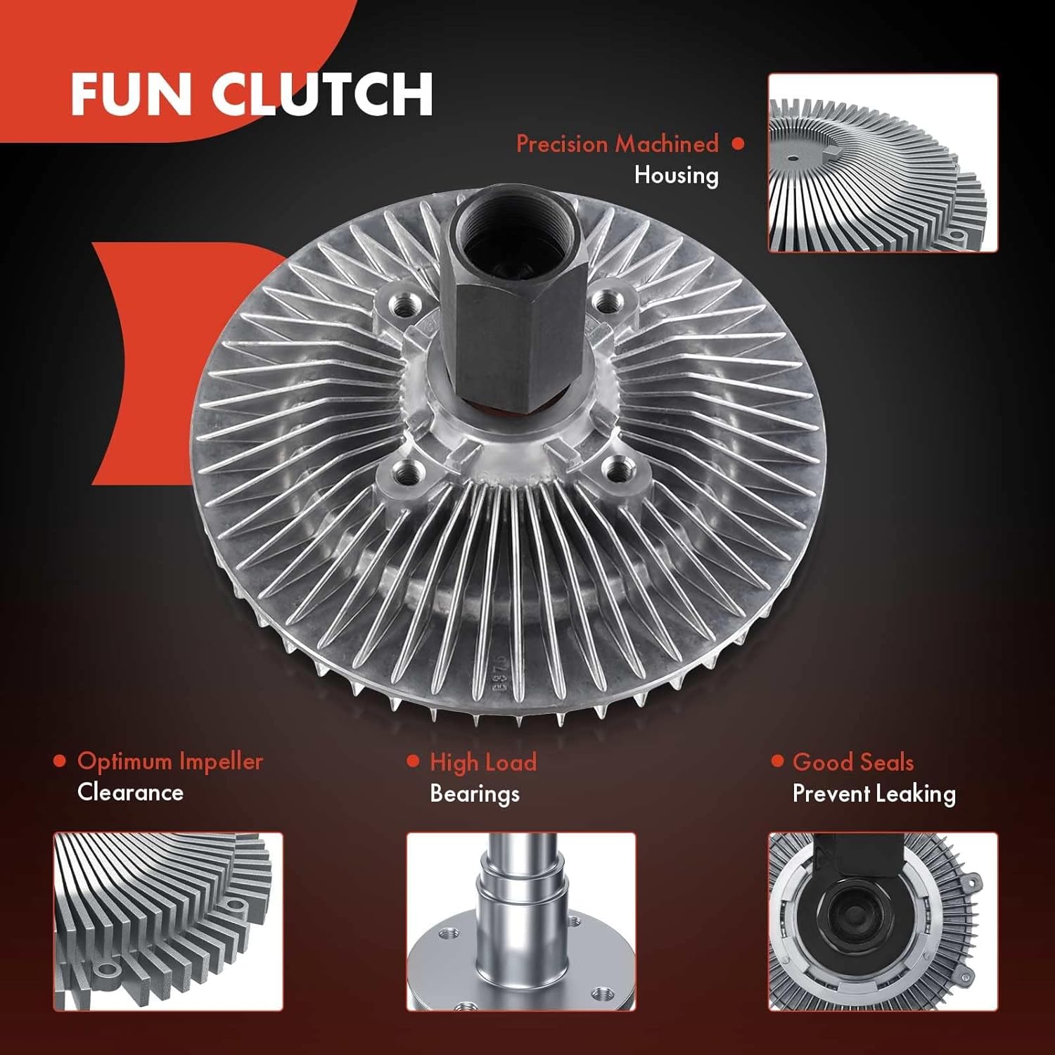 A-Premium Engine Cooling Fan Clutch Compatible with Dodge Ram 1500 2002-2008, 3.7L 4.7L, SOHC, Replace# 52028789AE