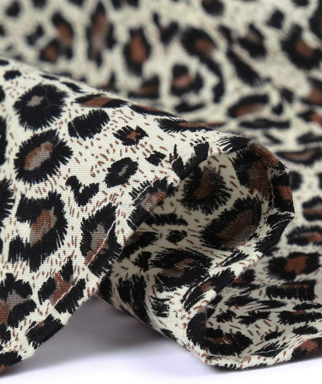 Lars Amadeus Men's Vintage Leopard Animal Print Button Down Long Sleeve Casual Shirt
