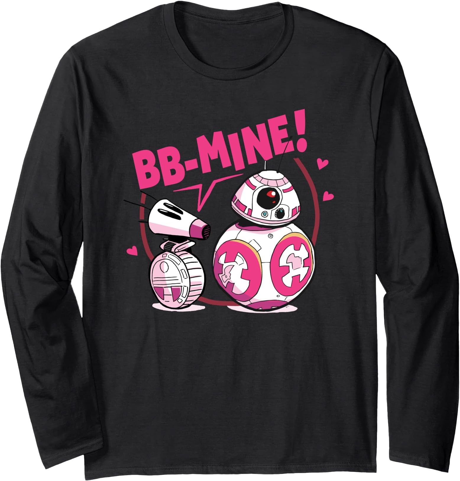 スター・ウォーズ バレンタインデー BB-8とD-O キュート ラブ BB-Mine 長袖Tシャツ