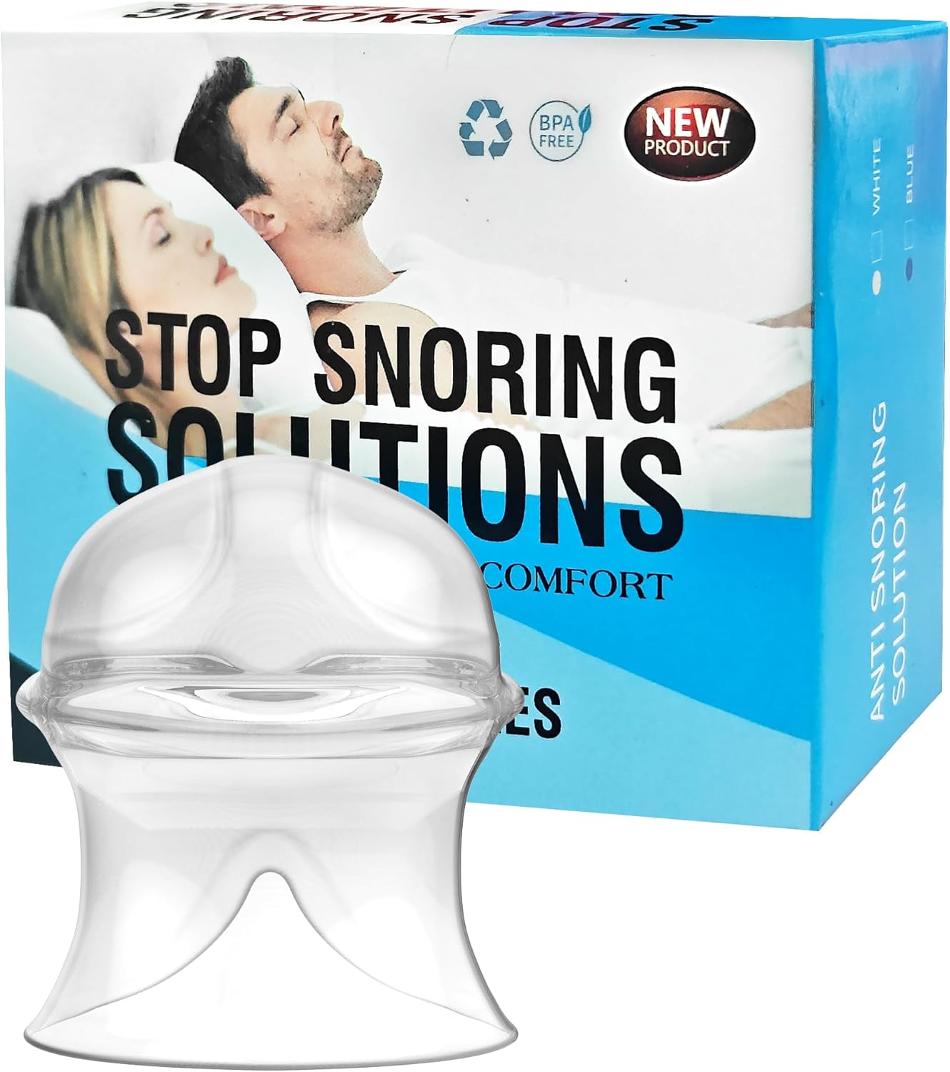 Anti-Snoring Device – Reusable Snoring Solution Mouthpiece for Men & Women, Tongue Holder for Sleep Apnea, Effective Snore Stopper for Quiet Night