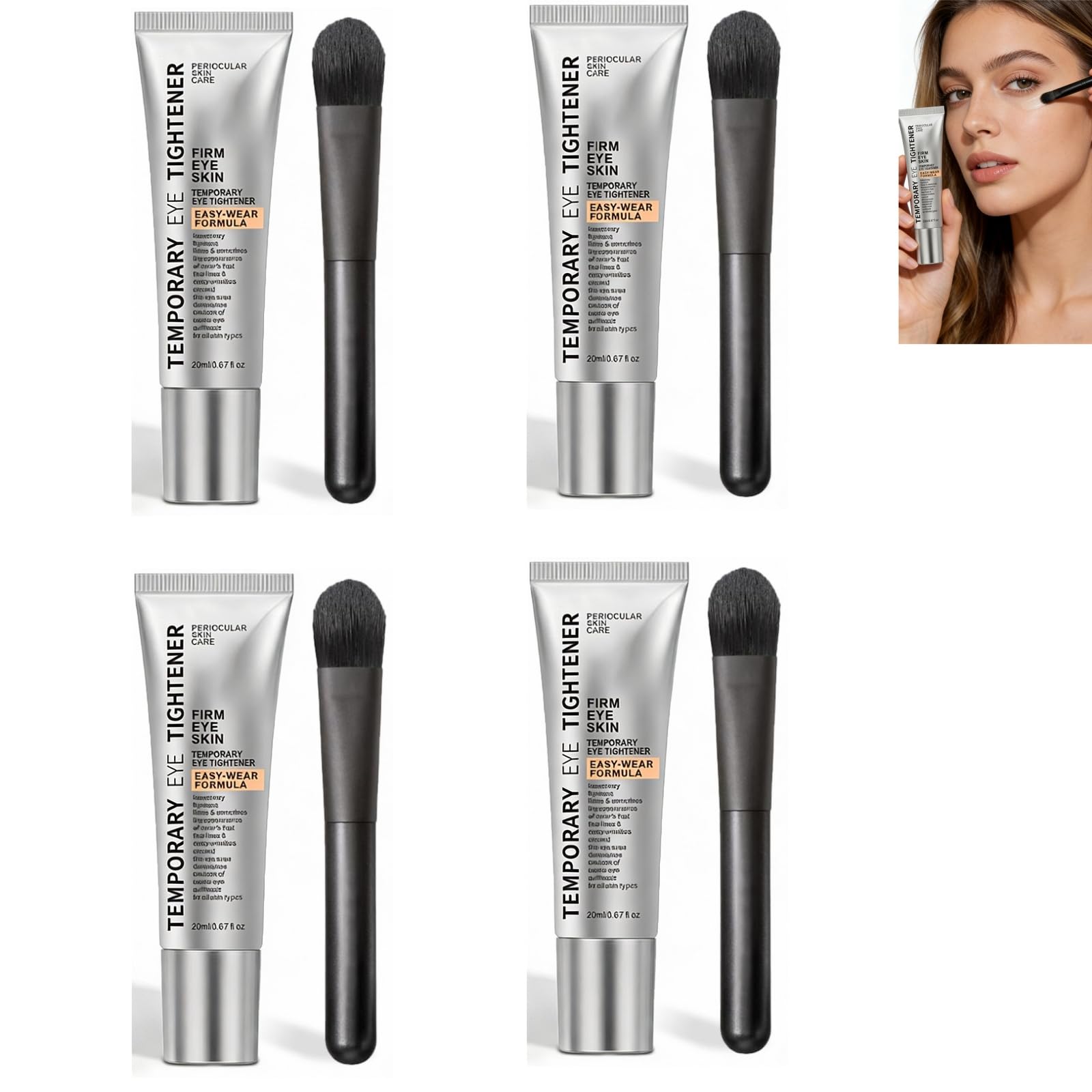 Temporary Eye Tightener Cream Instant Under Eye Lift do torebek, obrzęków i cieni, ujędrniający krem pod oczy do cienkich linii, formuła Easy-Wear do wszystkich rodzajów skóry (4 sztuki)