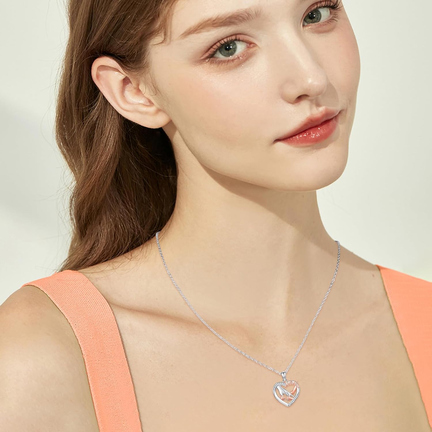 Mother and Daughter Necklace,Mama Necklace,Mom Necklace 925 Sterling Silver Love Heart Pendant Necklace Jewelry Gifts for Grandmother Mom Daughter Wife - Image 7