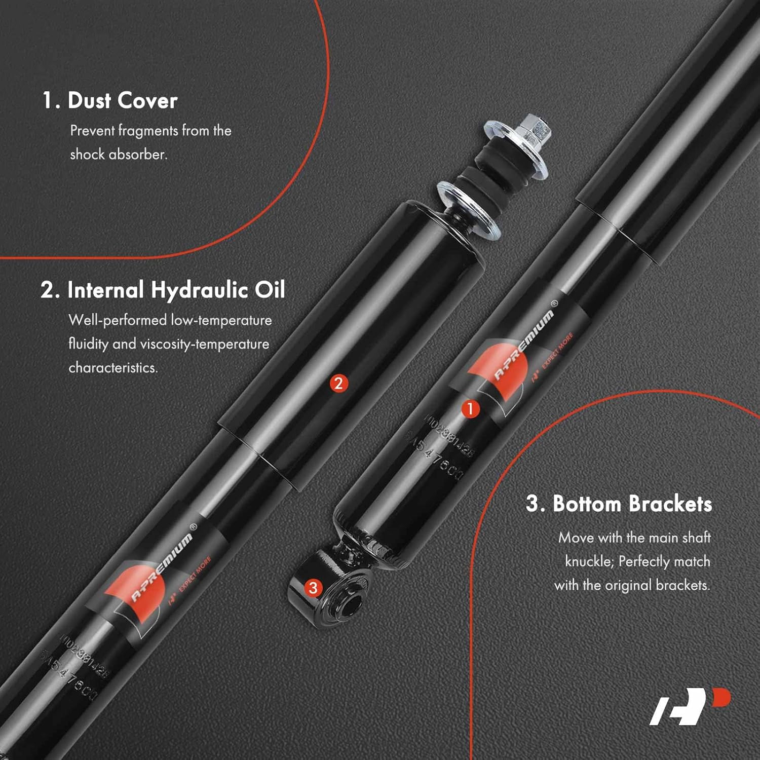 A-Premium Front Pair (2) Shock Absorber Compatible with Nissan Pathfinder 1987-1995 & Honda Passport 1994-1997 & Mazda B2000, B2200, B2600 & Daihatsu Rocky & Isuzu Amigo, Pickup, Rodeo, Trooper