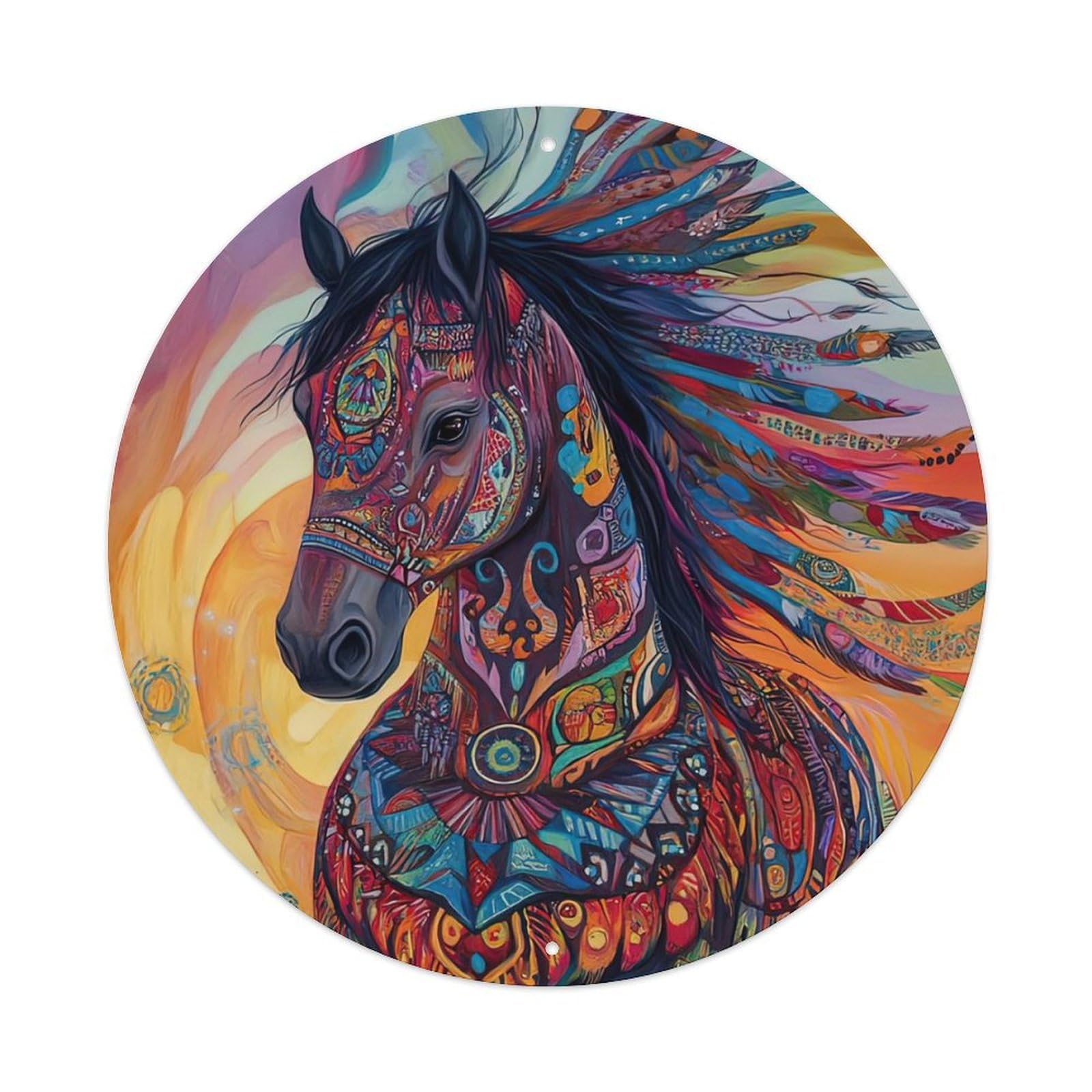 Animal The Magic Horse Vintage Metal Tin Sign Plaque Wall Decor for Cafe, Club Bar, Office, Garden Metal Poster 8x8Inch