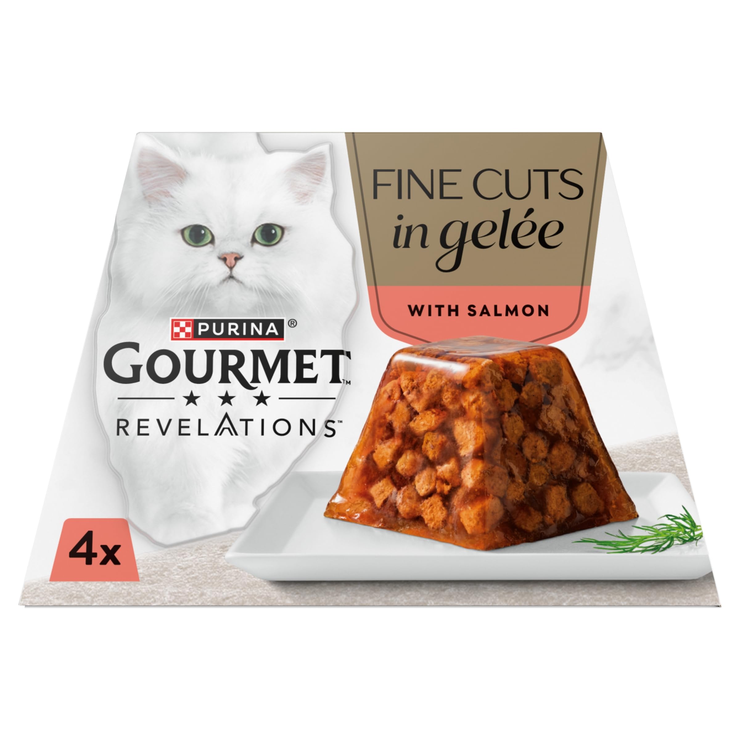 GOURMET Revelations Fine Cuts in Jelly Salmon Wet Cat Food 4x57g (Pack of 6)