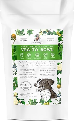 Dr. Harvey's Alimento para perros Veg-to-Bow, mezcla de base deshidratada de grado humano para perros, mezcla holística sin granos, tamaño de prueba