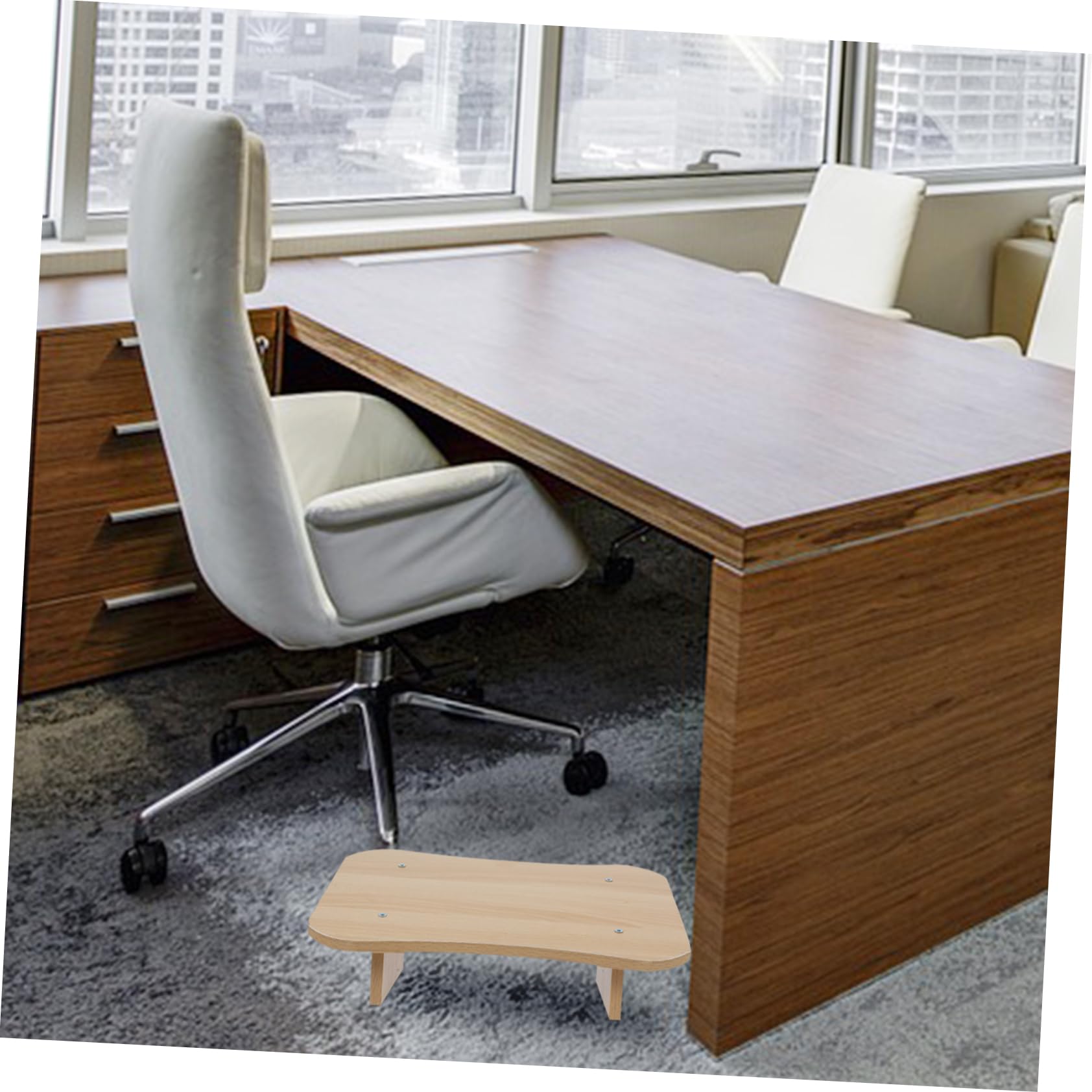 UKCOCO Poggiapiedi da Ufficio e Sgabello in Legno Piccolo Inclinato, Supporto Ergonomico per Piedi Sotto Scrivania, Pratico Accessorio Multiuso per Casa e Luogo di Lavoro