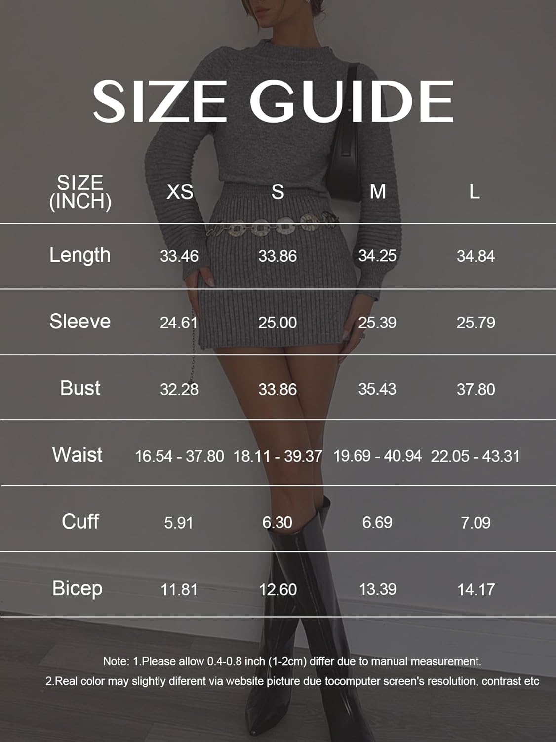 SKAYS Women's 2025 Turtle Neck Mini Sweater Dress Long Ribbed Sleeve Bodycon Knit Casual Winter Dress Cute Fall Outfits - Image 6