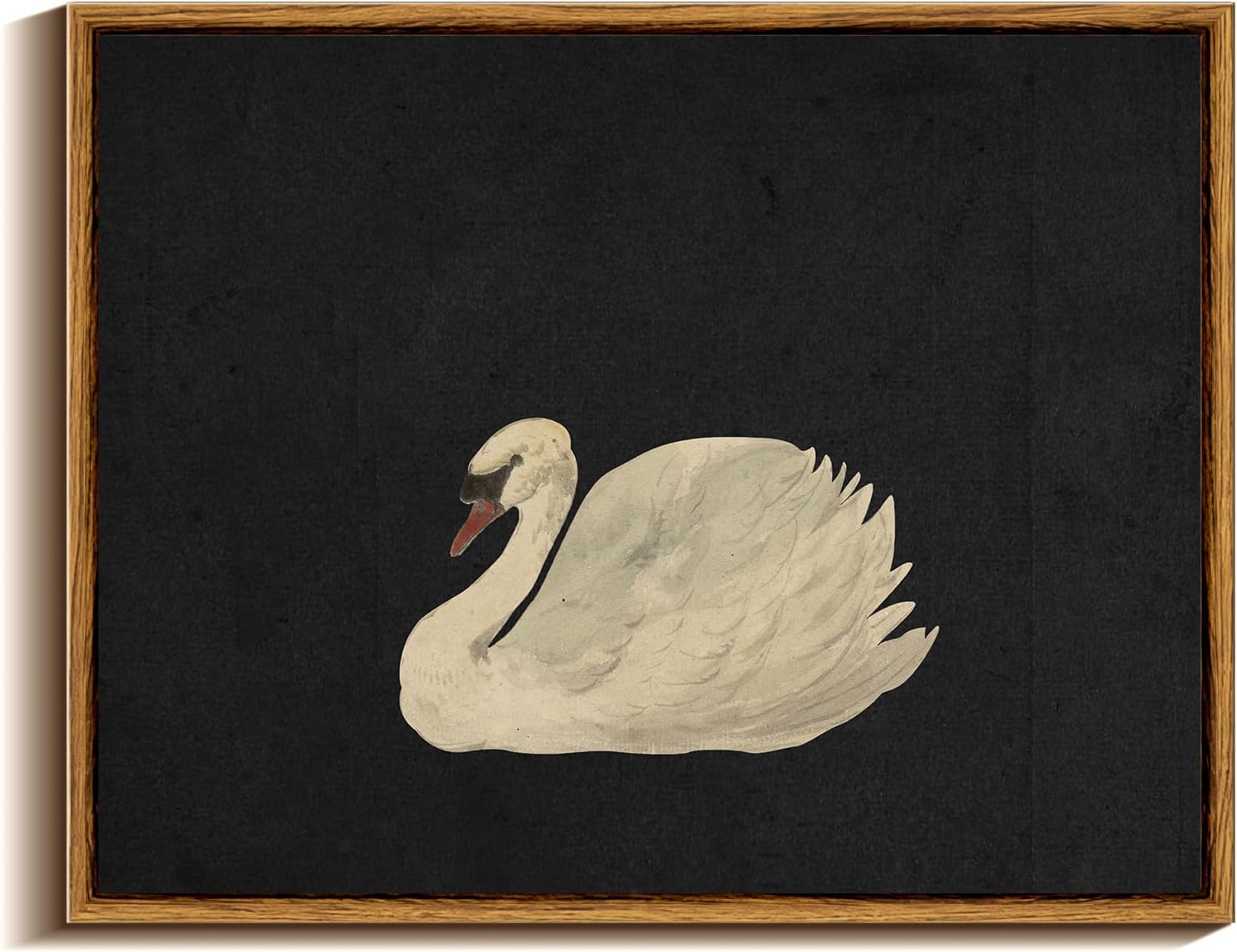 VIYYIEA Framed Wall Art for Living Room Vintage Swan Canvas Prints Easter Decor Gift, Grace Swan Art Painting Pictures Rustic Animals Bathroom Wall Decor, Farmhouse Home Decor, Bedroom, Office Decor