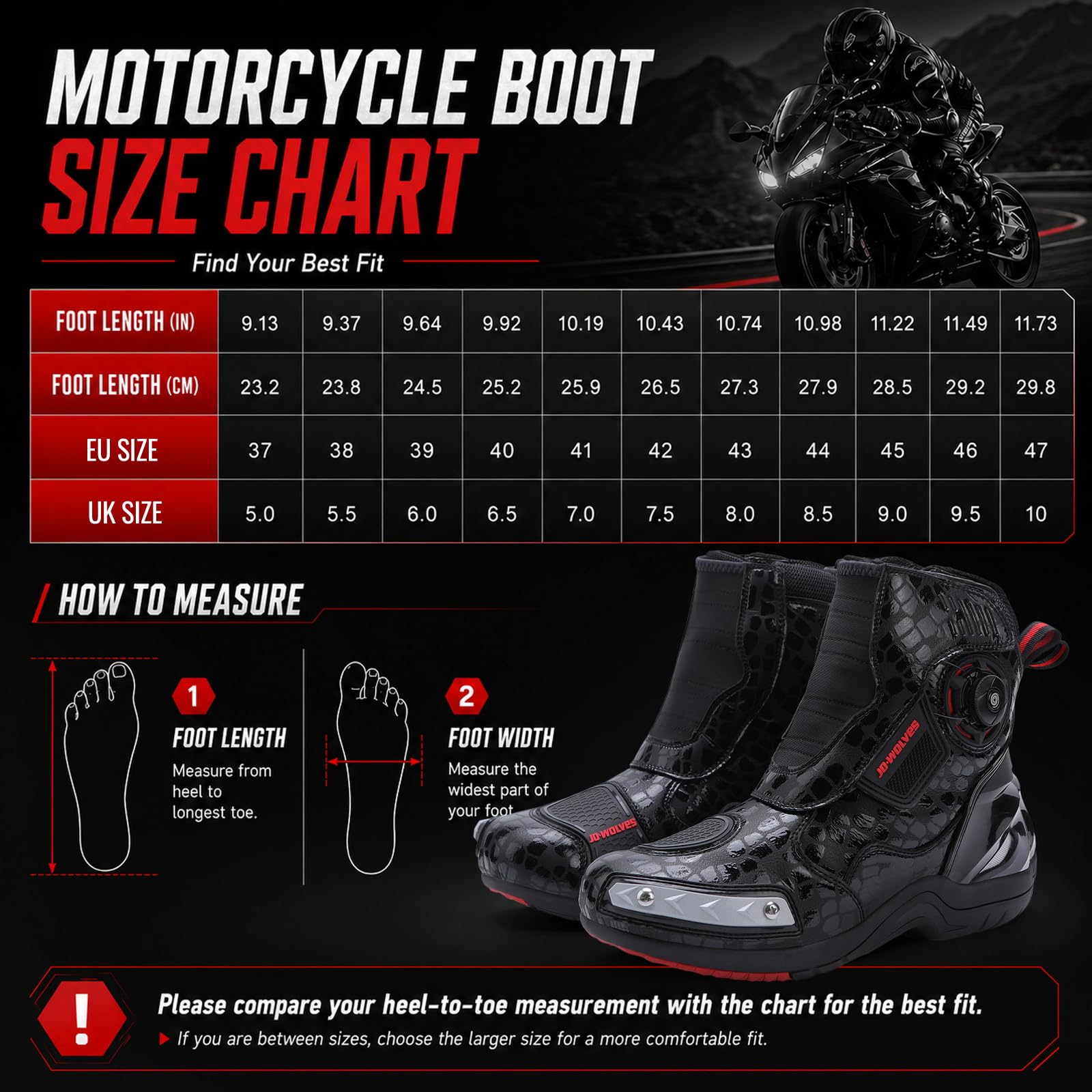 Motorradschuhe für Herren, Motorradstiefel, halbhoher Motorradstiefel | Wasserdichte Atmungsaktive bequem, Schalthebelverstärkung & Fersenreflektor, Knopfschnürsenkel mit Klettabdeckung