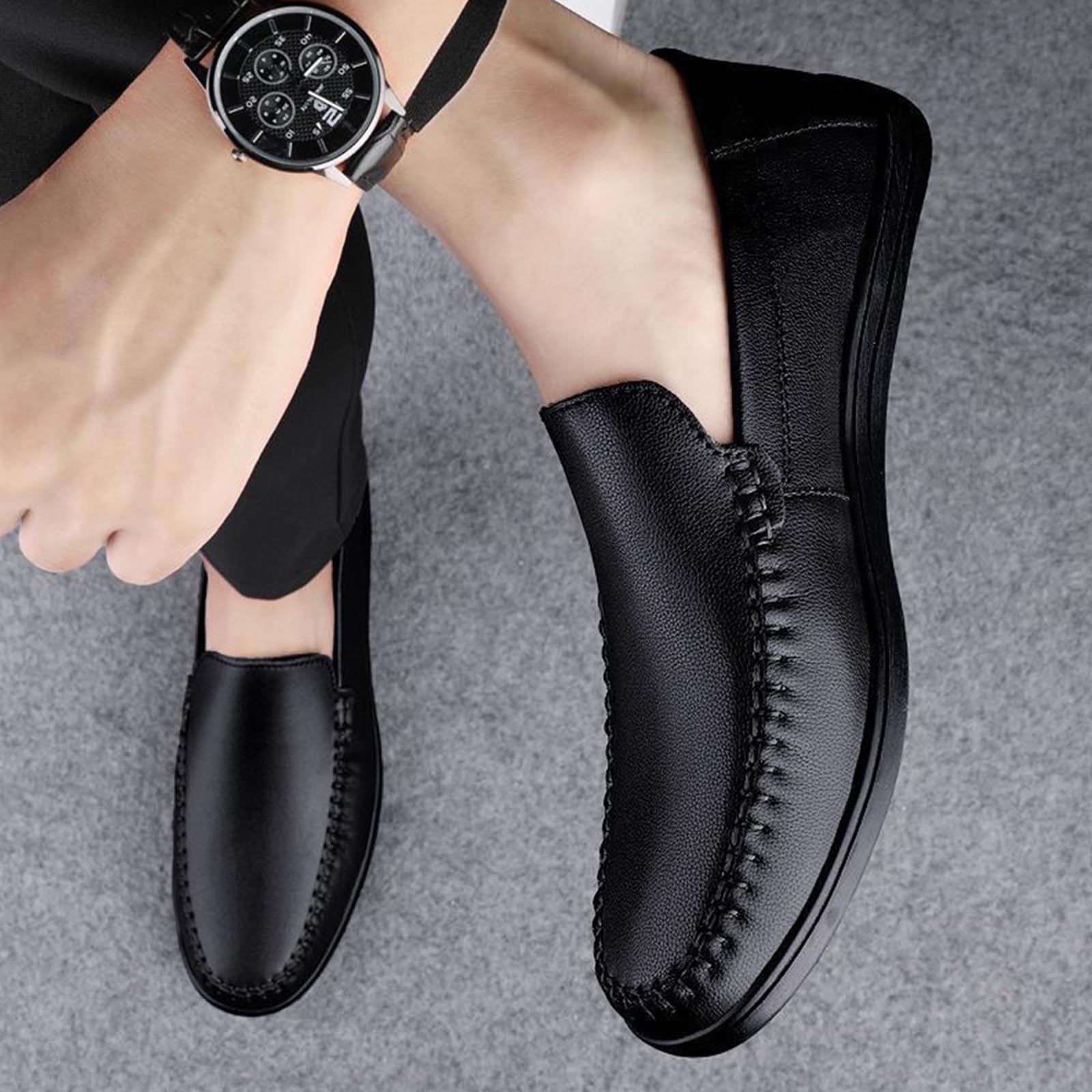 Mocassini da Uomo in Pelle Senza Lacci | Eleganti, tempo, Vintage, Oxford, ufficio, feste, nozze, formali, passeggio