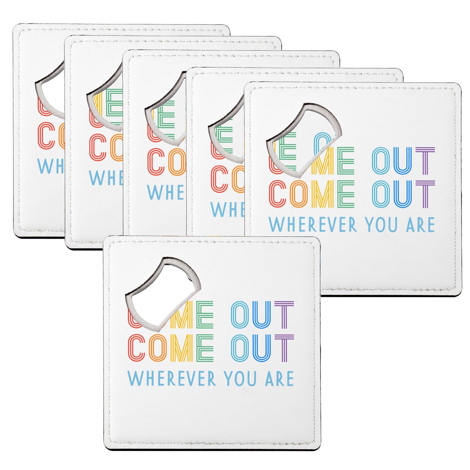 Sous-verre décapsuleur LGBT Lot de 6 dessous de verre 92x92mm