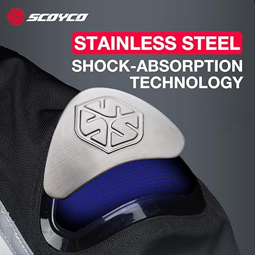 Miniatura 5 de Scoyco Chaqueta de malla para motocicleta, chaqueta blindada CE resistente al desgaste, equipo de protección transpirable para hombres 4 temporadas