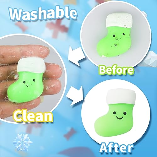 Miniatura 5 de Calendario de Adviento 2025, cuenta regresiva luminosa de Navidad de Mochi de 24 días, lindo alivio del estrés, juguetes esponjosos, animales,