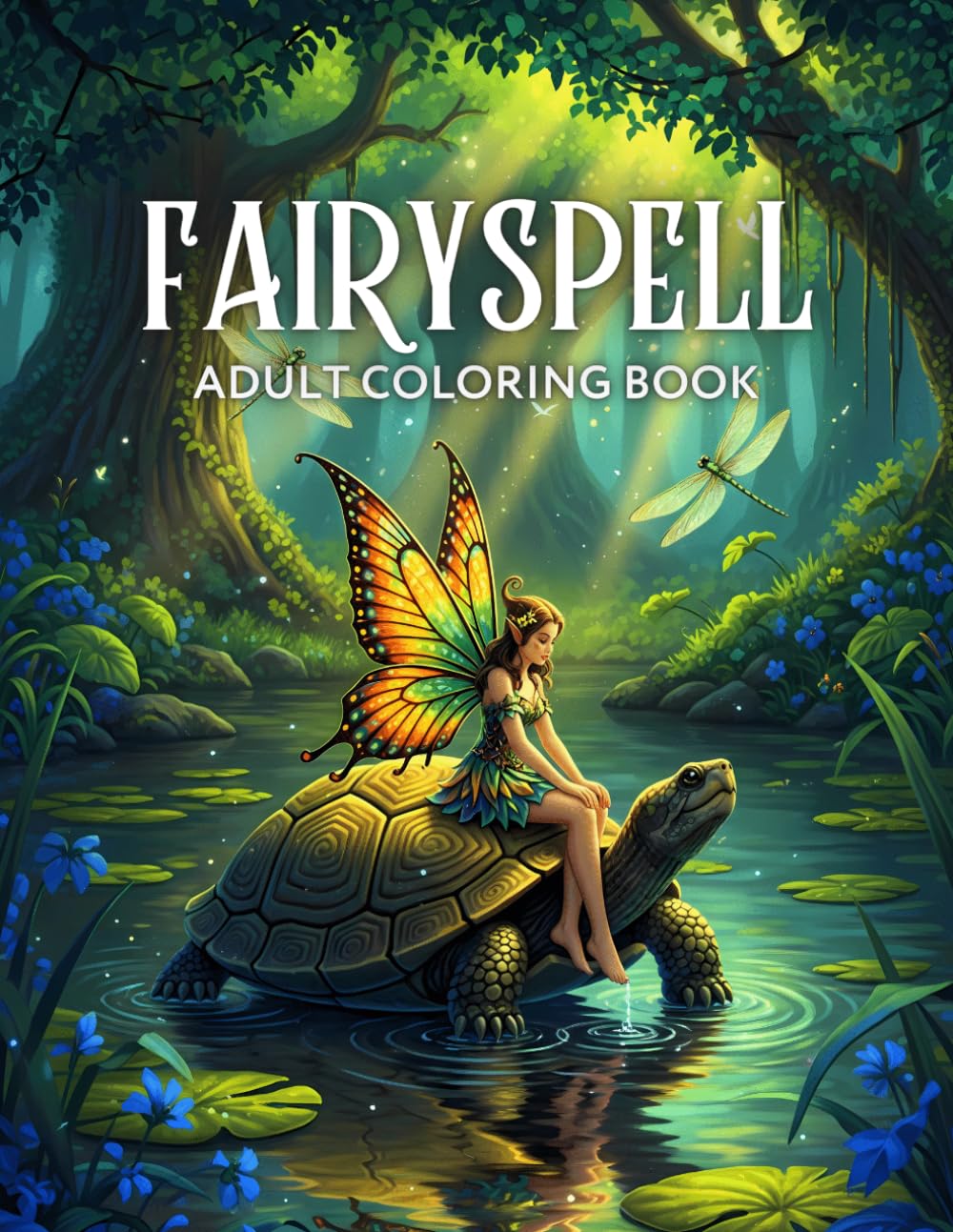Fairyspell Adult Coloring Book: Magical Fairies in Enchanted Nature and Fantasy Scenes for Relaxation