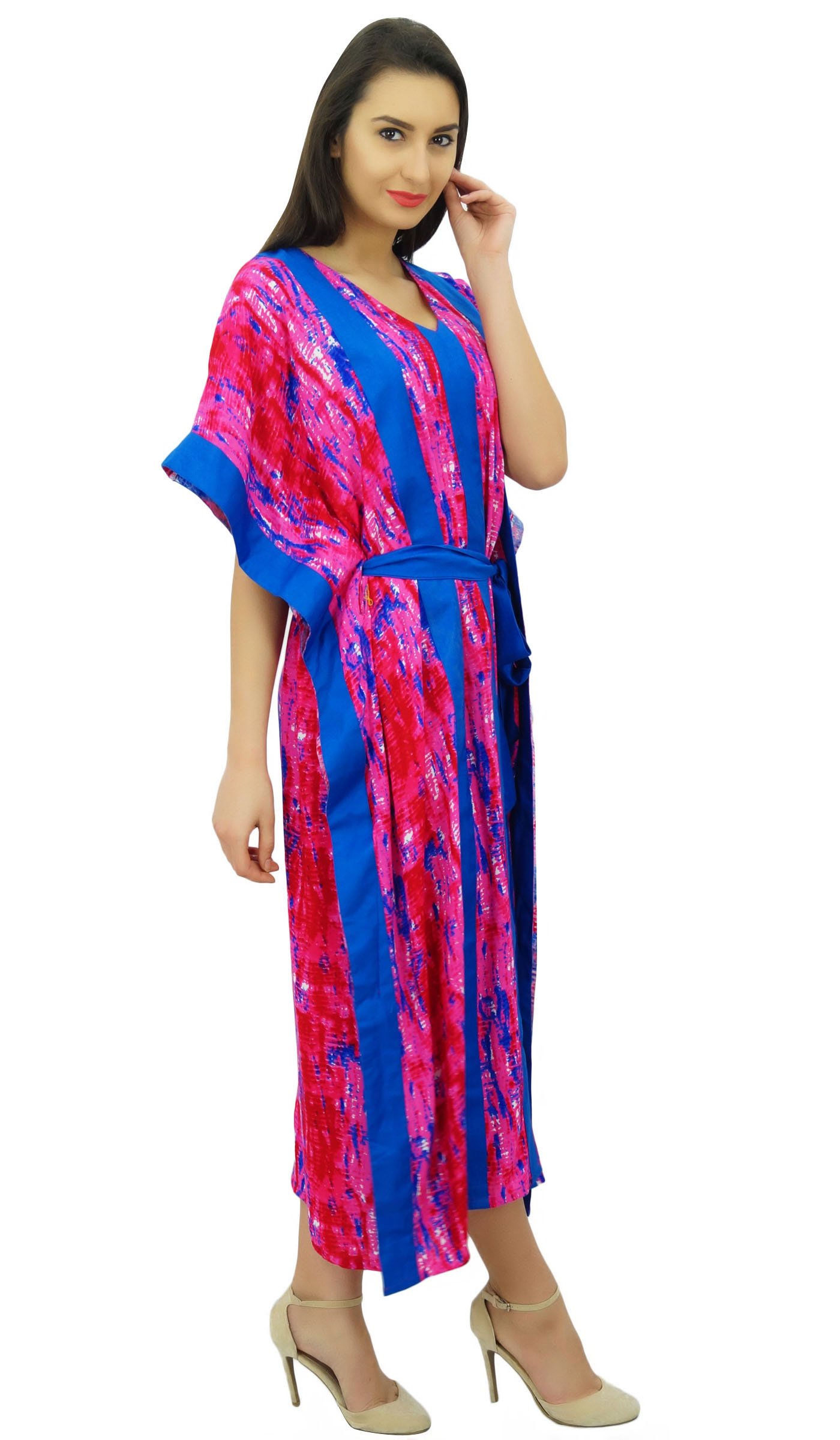 Bimba las Mujeres Maxi Largo Encubrimiento de Playa diseñador caftán Kimono caftán con la Correa