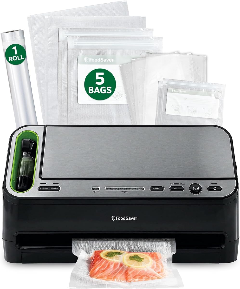Máquina selladora al vacío 2 en 1 V4400 con detección automática de bolsas selladoras al vacío y kit de inicio