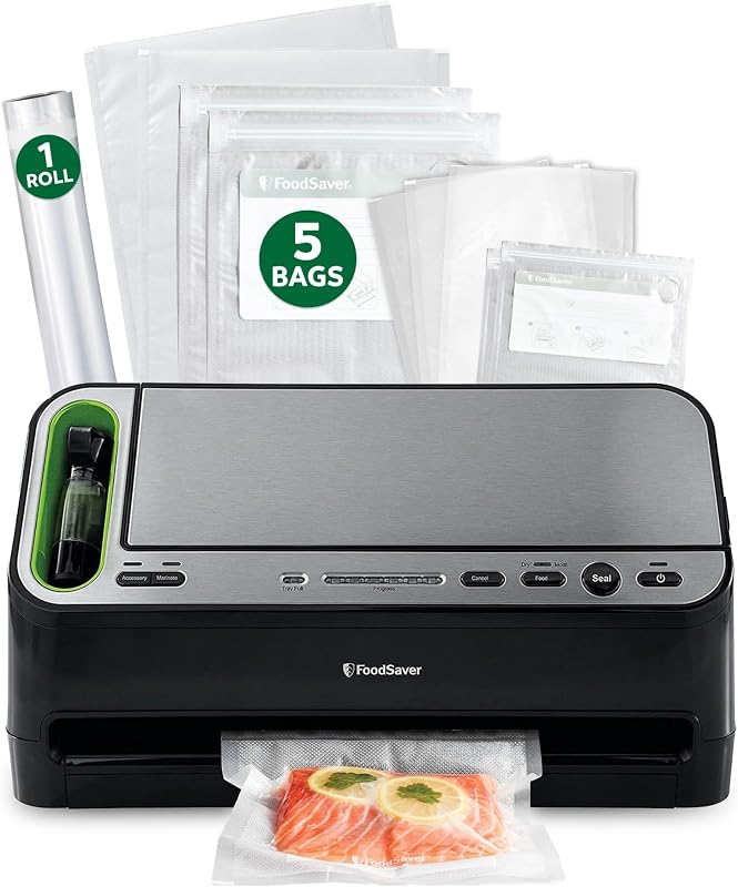 Máquina selladora al vacío 2 en 1 V4400 con detección automática de bolsas selladoras al vacío y kit de inicio
