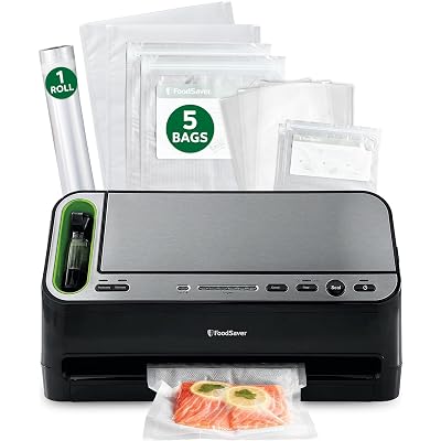 FoodSaver V4400 2-in-1 Vacuum Sealer Machine with Automatic Vacuum Sealer Bag Detection and Starter Kit