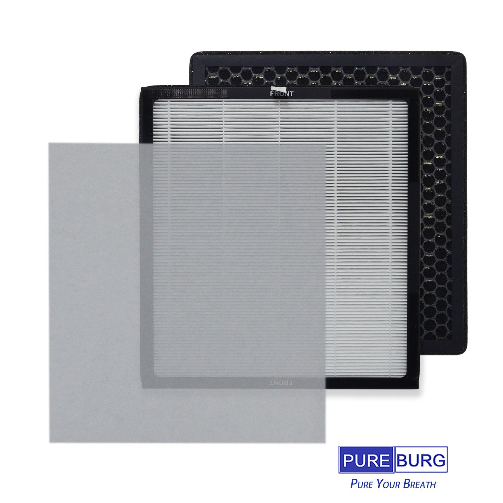 PUREBURG Replacement Filter Compatible with Pure Company Large Room Air Purifier Model A1130A,H13 True HEPA Activated Carbon 2-in-1 For Air Clean Dust VOCs Odor