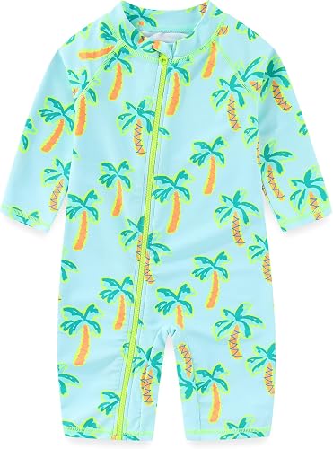Baby Boy Swimsuit One Piece Zipper Bathing Suit UPF 50+ Sun Protection Rashguard