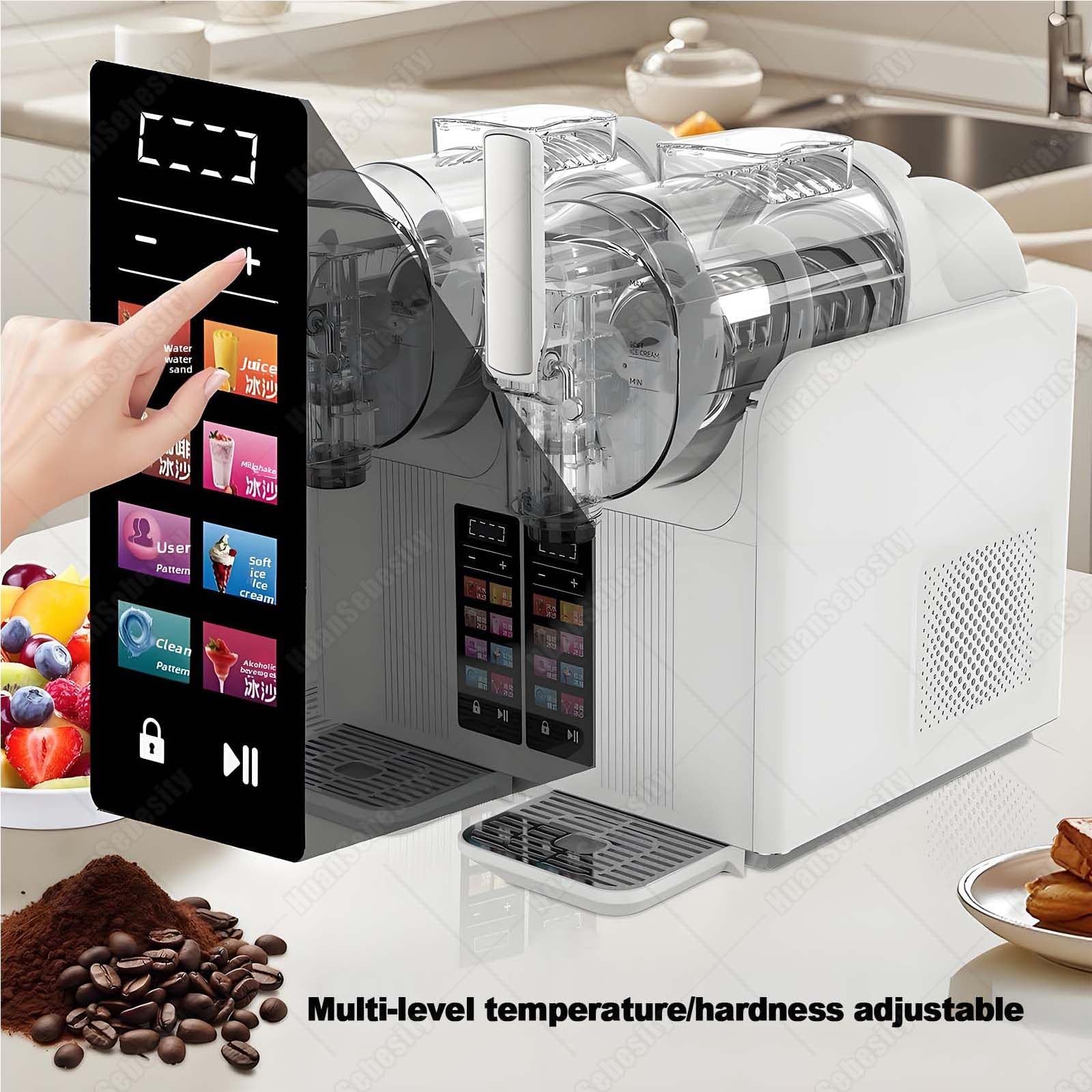 Granizadora Multifunción Doble Tanque Pantalla Táctil LED Black | Amplios Depósitos 2l Cada Uno,Pantalla Táctil Clara,Autolimpieza Integrada,Elabora Granizados,Frappés Y Batidos