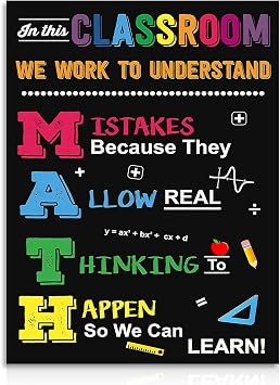 Dazzlewall Math Motivational Wall Decor, Math Classroom Wall Art Inspirational Quote Poster for School Decorative Supplies 1216 in Unframed