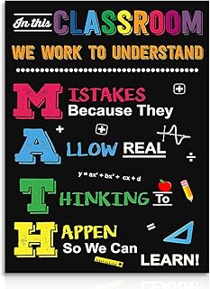 Dazzlewall Math Motivational Wall Decor, Math Classroom Wall Art Inspirational Quote Poster for School Decorative Supplies 12×16 in Unframed