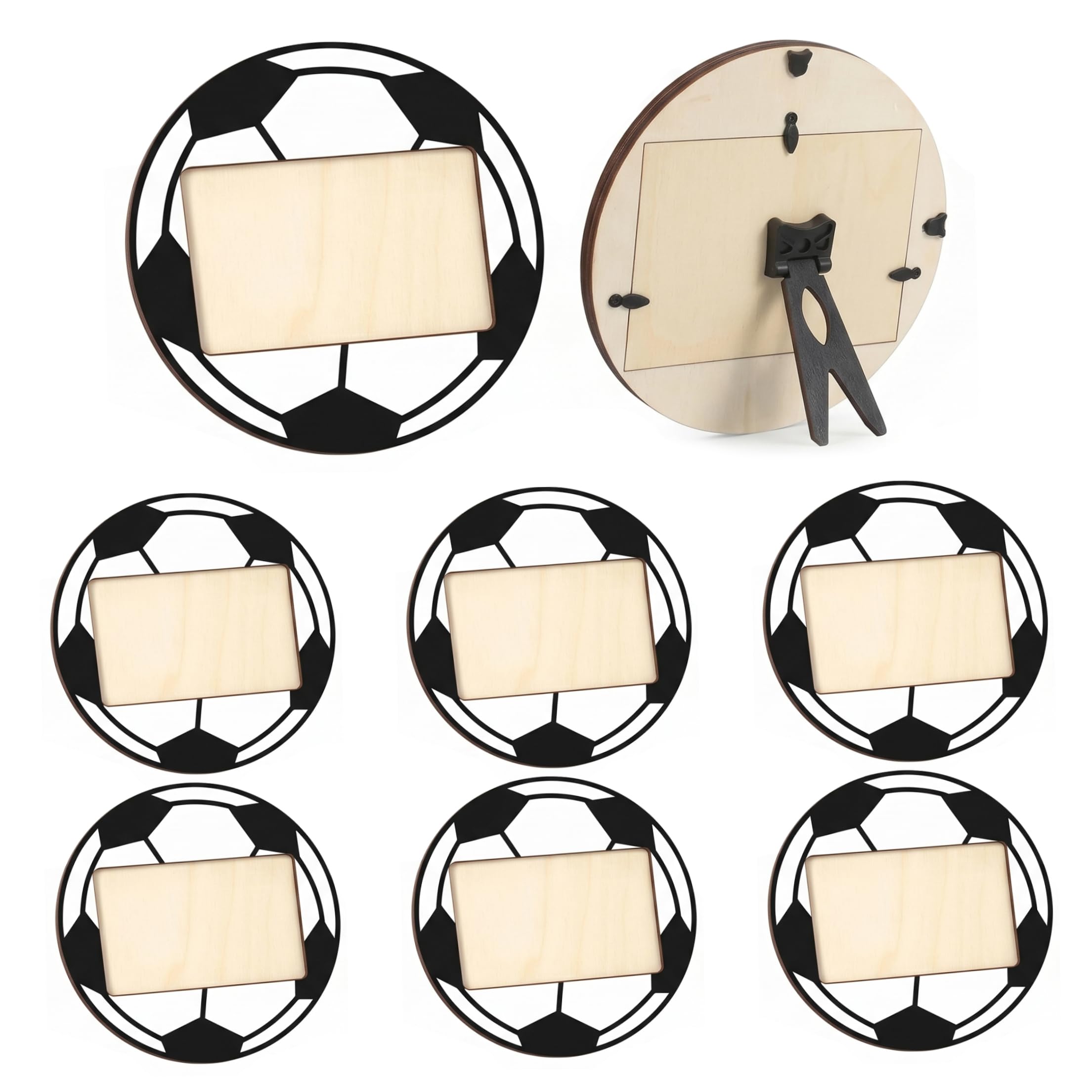 Cadres photo en bois football 20 x 20 cm lot de 6 cadres décoration table et mur