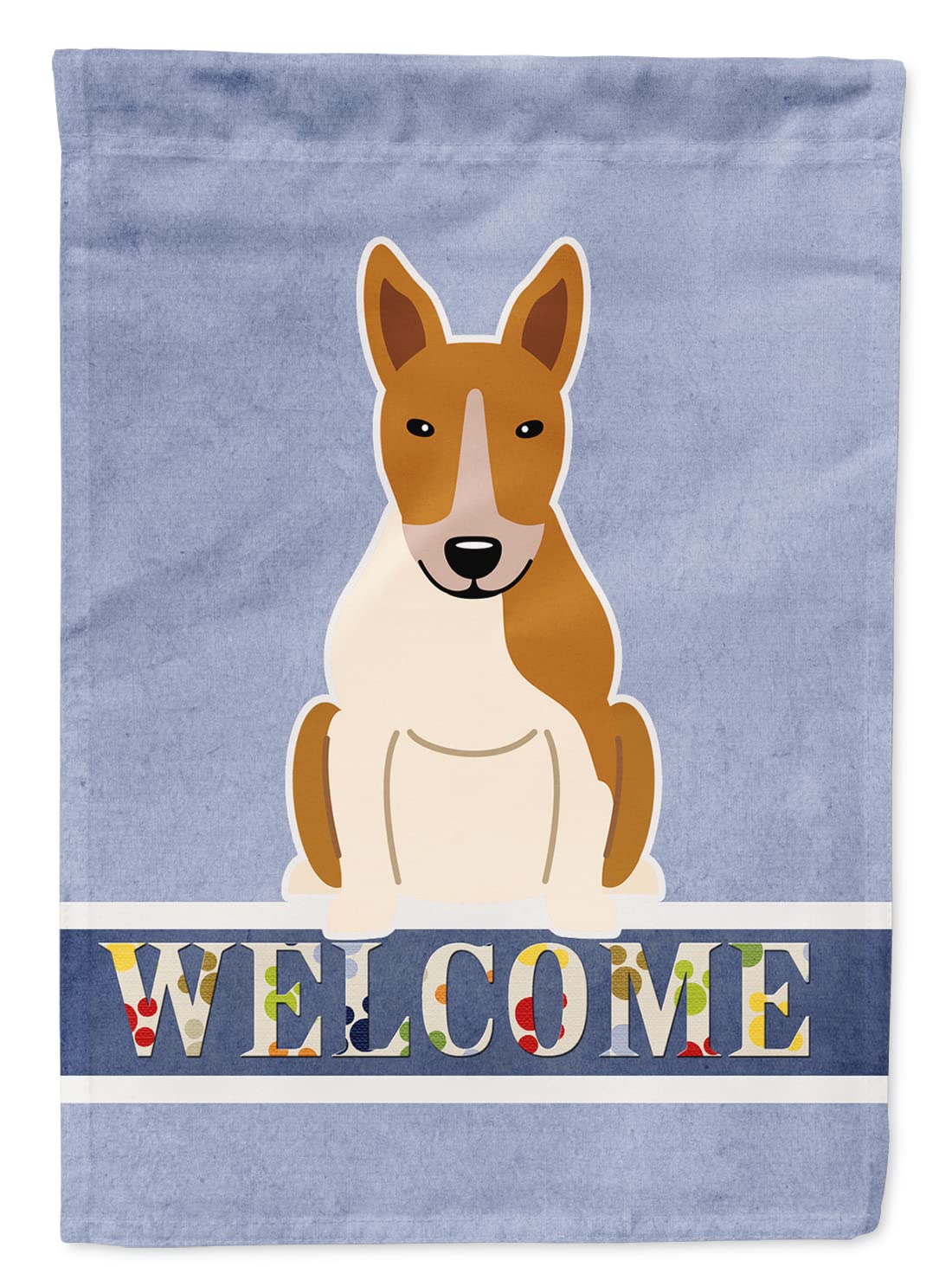 Drapeau jardin Bull Terrier Welcome anti-décoloration pour entrée extérieure