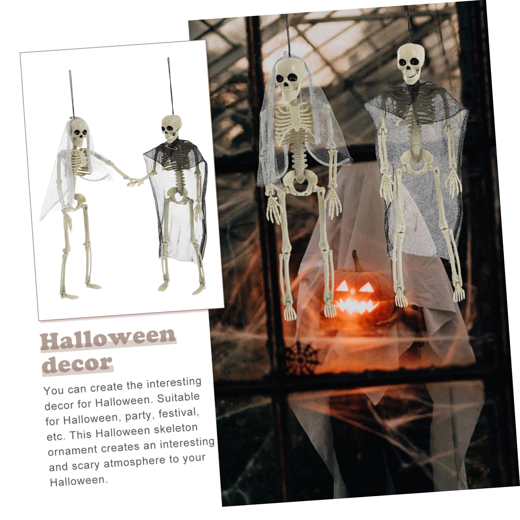 Mipcase 4pezzi Decorazioni Scheletro Halloween Per Matrimonio e Scheletri Per Festeggiamenti Spaventosi Accessori Per Halloween Inquietante e