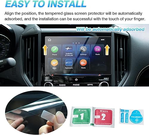 Vista 7 de Autorder Ajuste personalizado para protector de pantalla Subaru ForesterCrosstrekImprezaAscent 2019-2024, accesorios de vidrio templado de 8