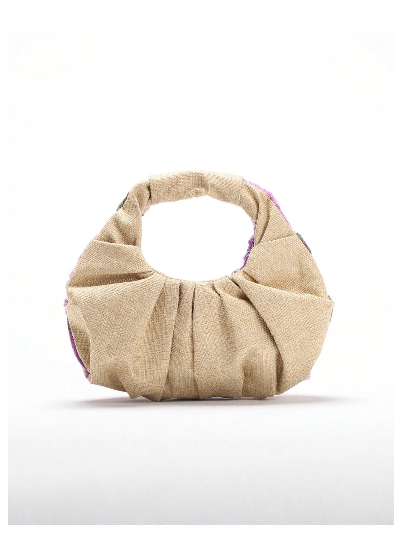 Verdusa Women's Metallic Ruched Bags PU Leather Evening Clutch Handbags Purple One Size