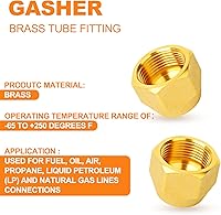 Vista 5 de GASHER 10 piezas de conector de tubo con abocinamiento SAE de latón, conector de tuerca de 1/2 pulgada para aire acondicionado, extensión de cobre