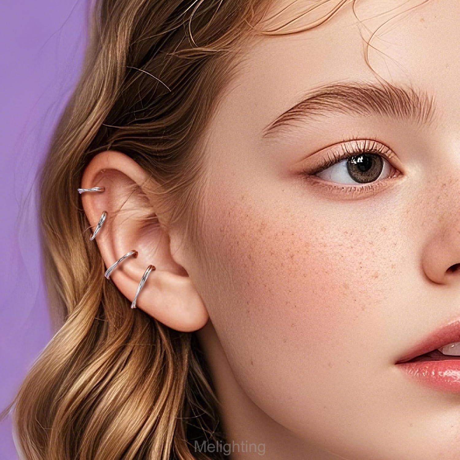 Melighting 16G Double Helix Ring Hoop 316L Surgical Steel Hinged Segment Clicker Nose Cartilage Daith Tragus Rook Conch Earring Lip Piercing Jewelry 6/8/10/12 mm - Image 7