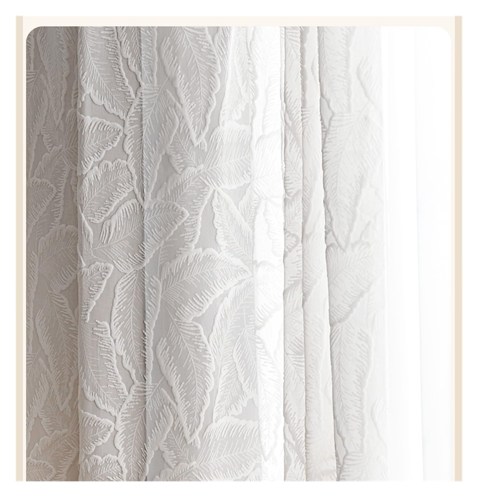Rideau jacquard en dentelle blanche haut de gamme 140x175 pour hôtel