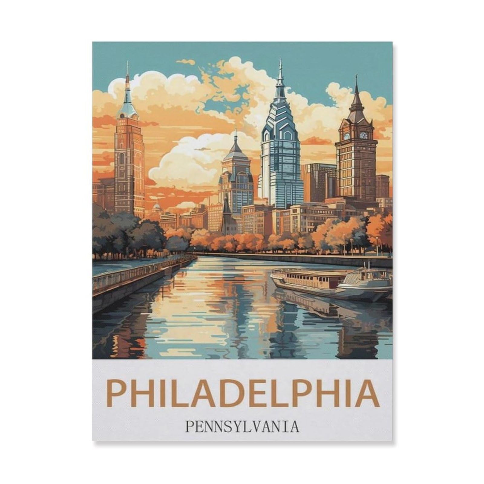 Philadelphia Pennsylvania，Vintage Tin Signs Funny Metel Decorative Signs - Retro Wall Decor Home Wall Signs(15x30cm）6x12 inch-EF48