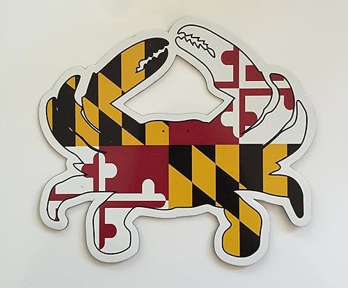 Monster Tactical Imán grande para refrigerador de coche con bandera de Maryland, cangrejo azul, 5.5 x 5 pulgadas