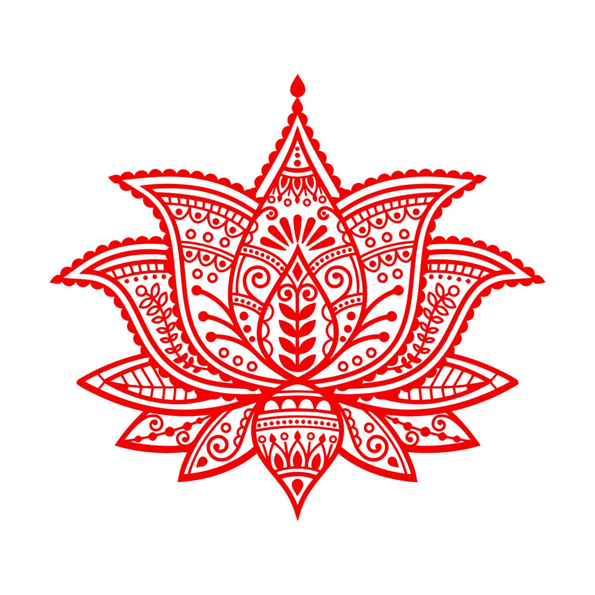 Vinyl Wall Stickers Lotus Flower Buddhism Yoga Studio Meditation 81x90.8cm Multi Color Selection Extra Large red โ image 1