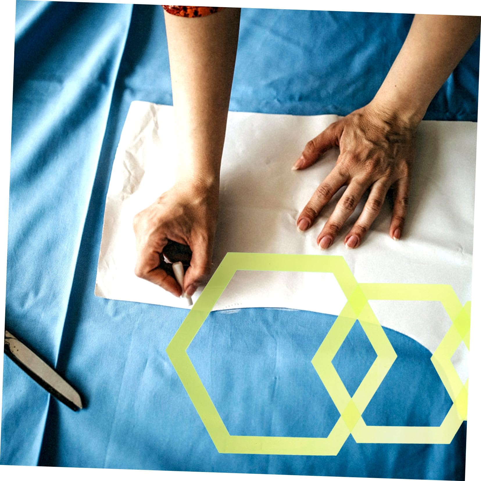 Regla Hexagonal de Acrílico para Patchwork y Bordado DIY 4 Piezas