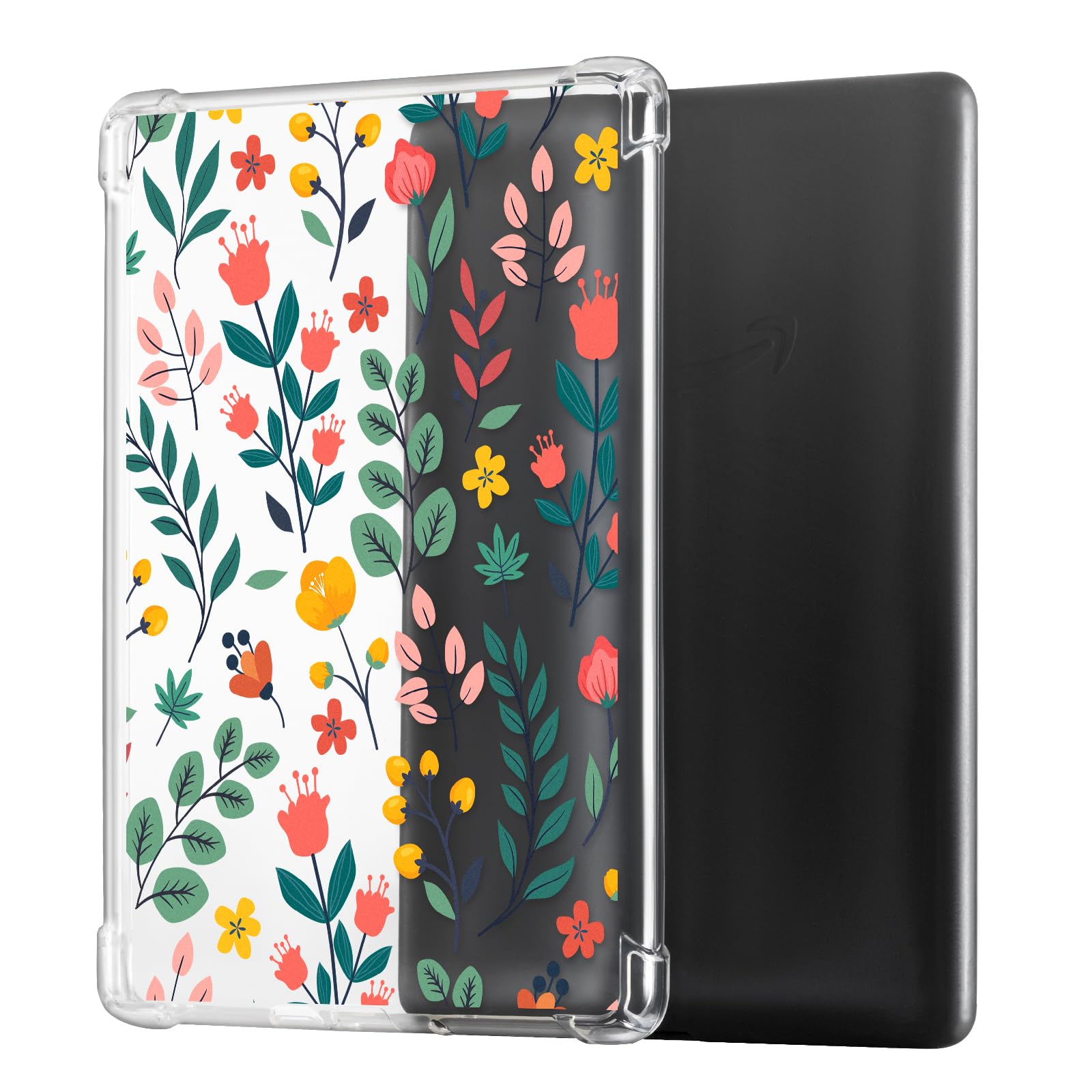 CoBak Clear Case for All-New Kindle Paperwhite 11th Gen 2021 &amp; Signature Edition(6.8") - Lightweight, Scratch-Proof Silicone Back Cover with Playful Flower Design