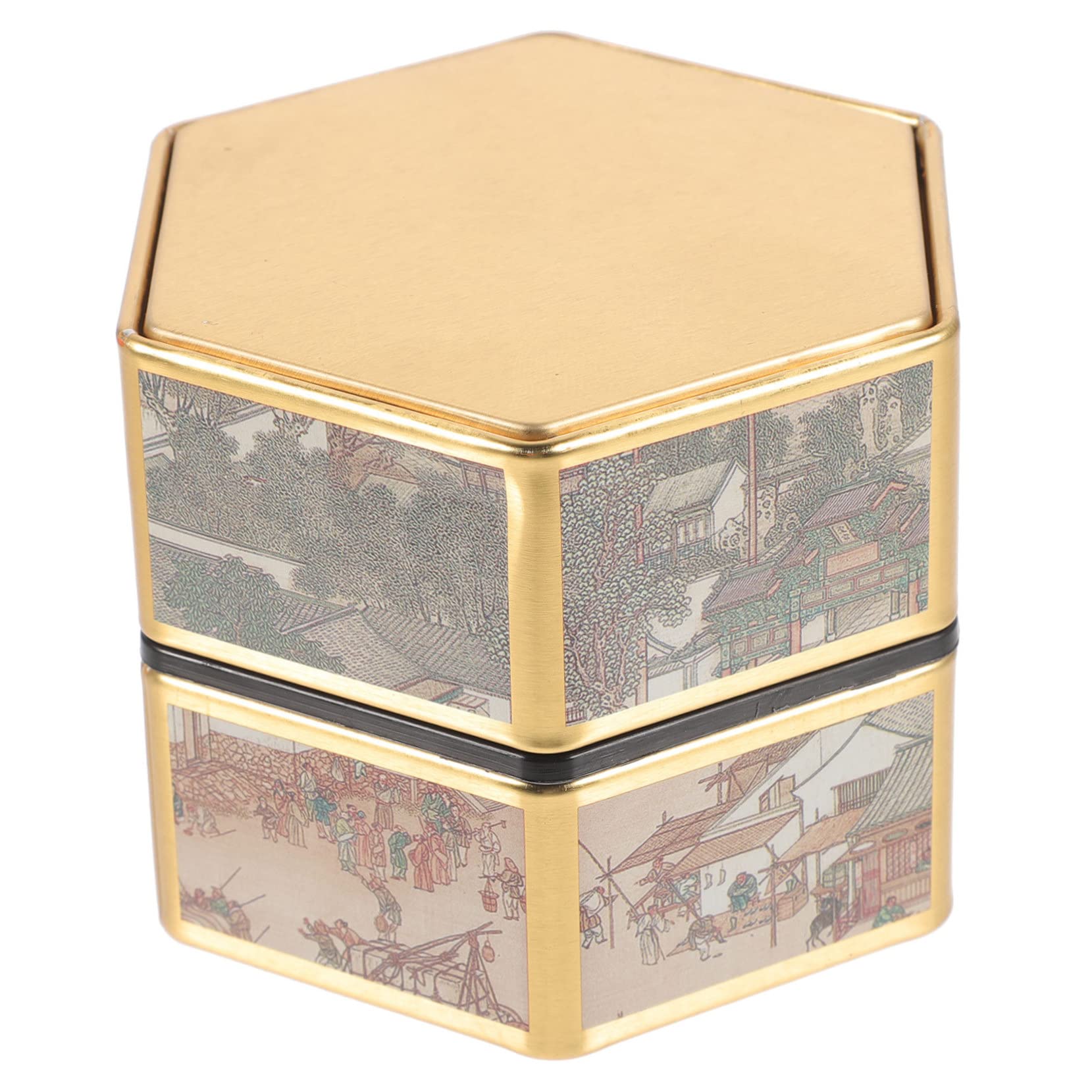 DOTBUY-SHOP Boite A Biscuit Carré, Boite Metallique Avec Couvercle Boite Metal Portable, Boîte à Biscuits De Noël Pour Biscuits, Bonbons Et Thé (Lot