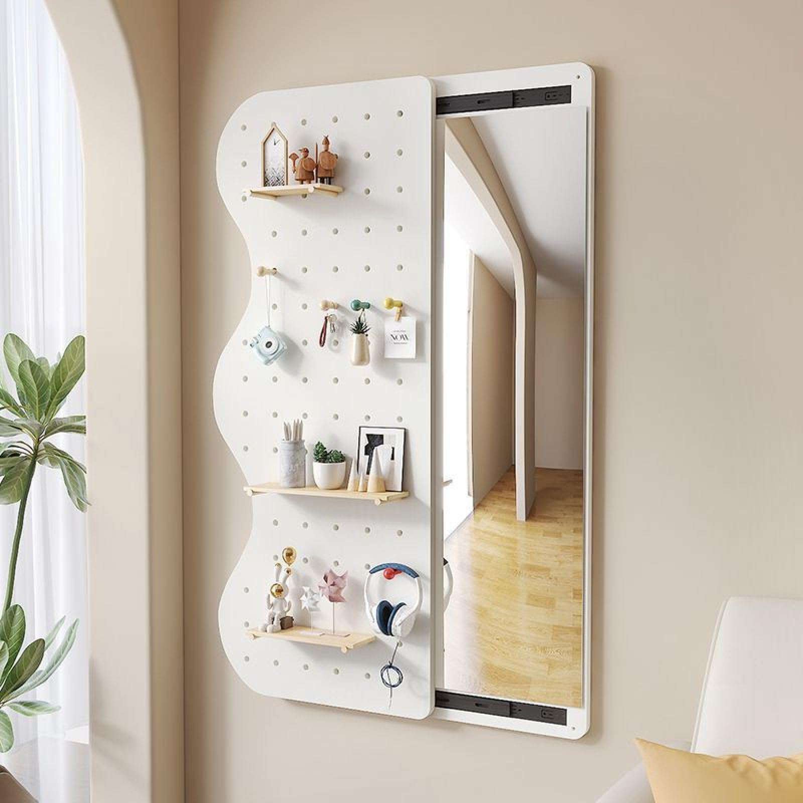 Amazon.com: JZIAQTIELTD Retractable Sliding Full Length Mirror