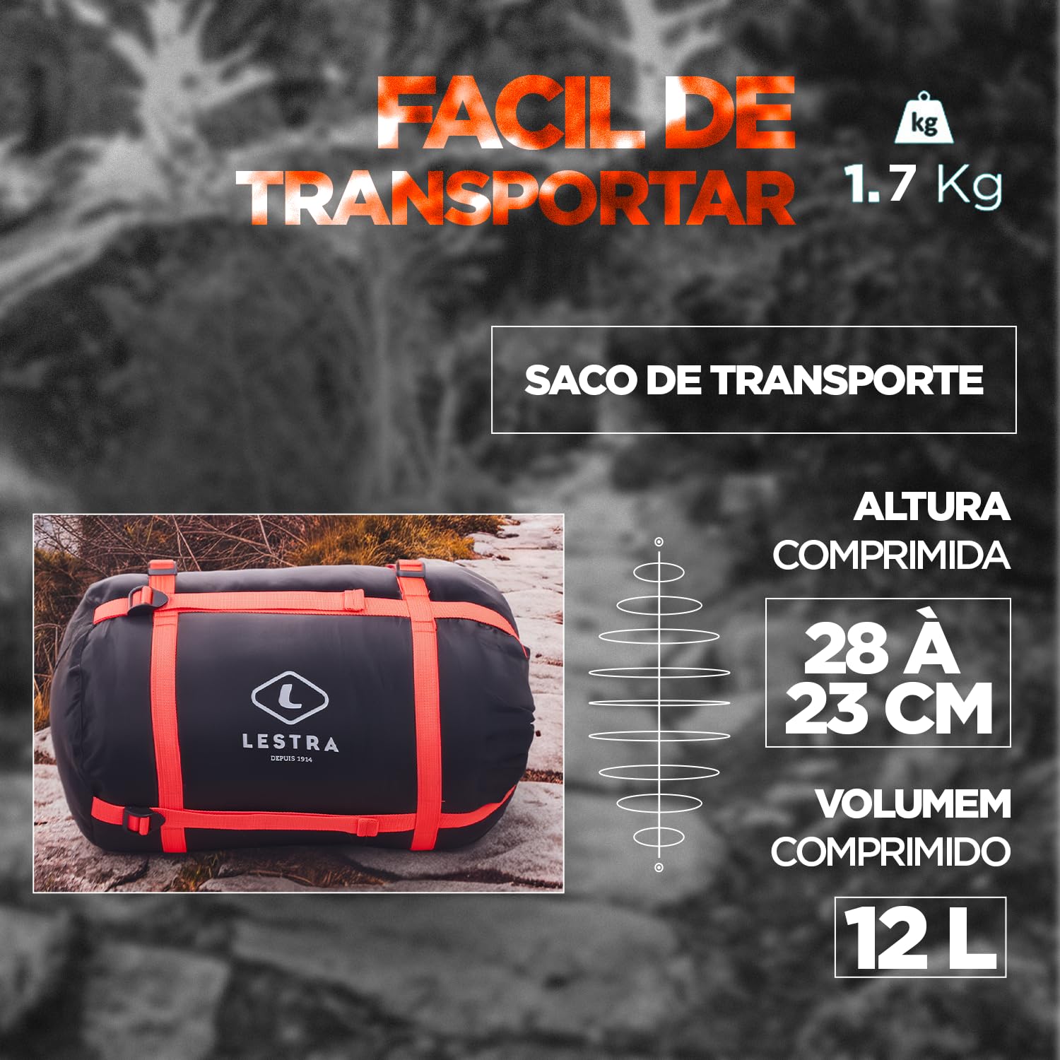Lestra Sport Mont Everest 210 - Saco de Dormir para Todas Las Estaciones - T° Limit Comfort -05°C - Confort & Alto Rendimiento - Adulto - 210 x 80 cm - 1,7 kg