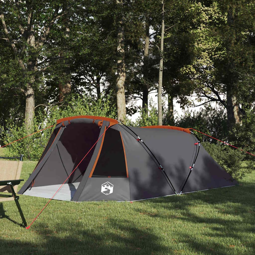 Tente Tunnel 3 Personnes Gris et Orange 328 x 228 x 115 cm,équipements Sportifs,Loisirs de Plein air,Camping et randonnée,Tentes,3.94 kg-42004052