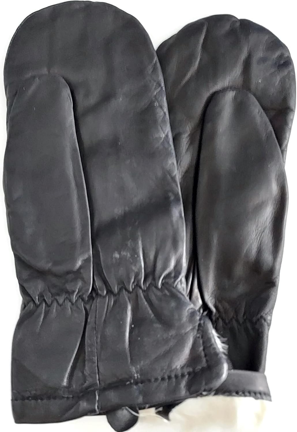 Women's Rabbit Fur Lined Leather Mittens -Free Shipping