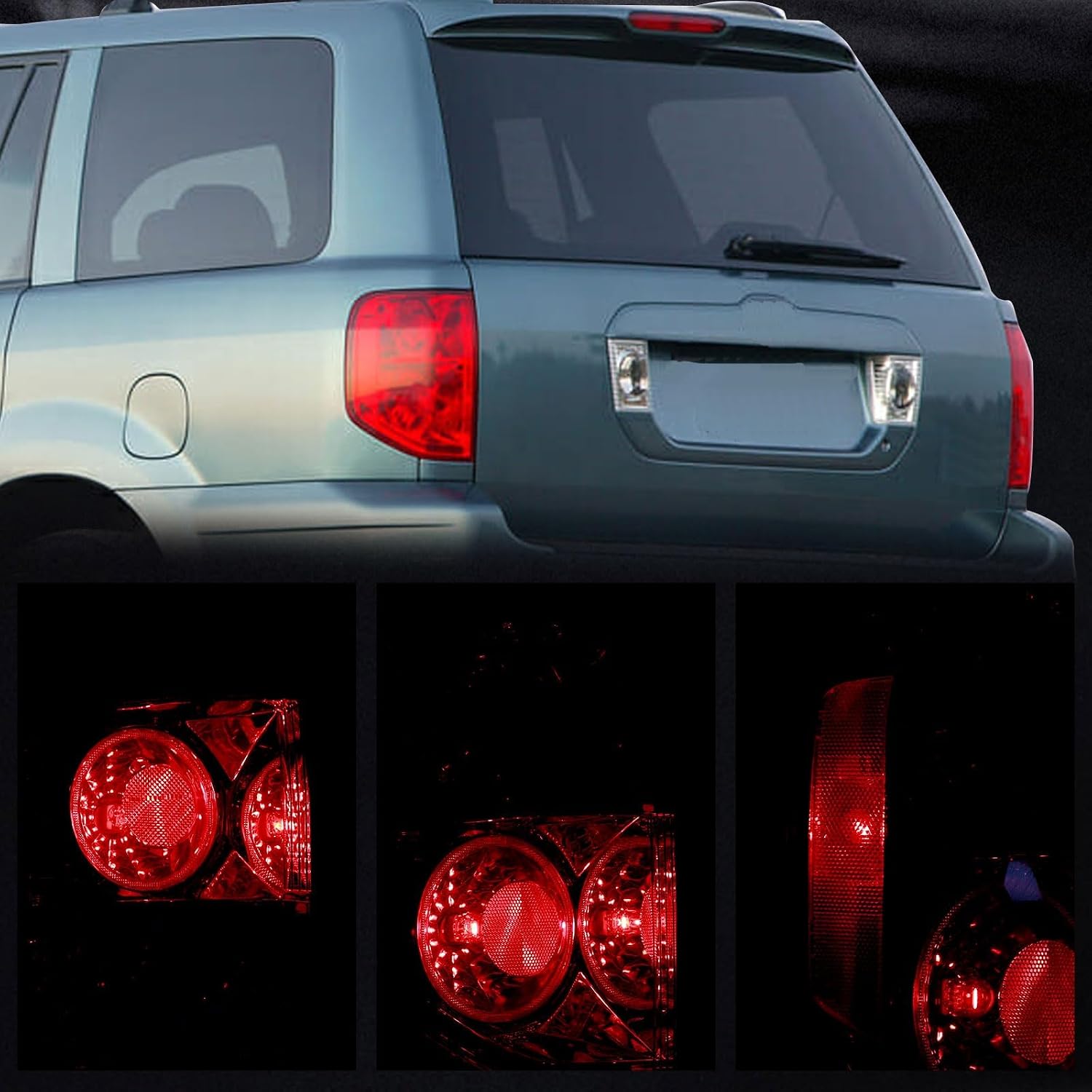 Tail Light Assembly Compatible With 2003-2005 Honda Pilot Right Passenger Side Taillight With Bulbs Replace 33551S9VA01
