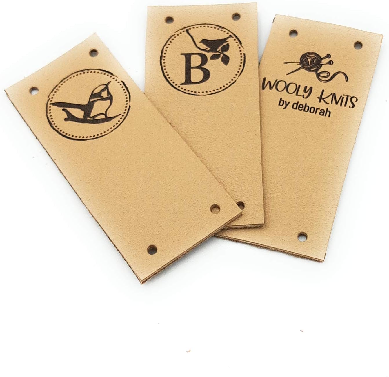 Leather tags, custom clothing labels, leather labels, personalized knitting tags, crochet labels, logo branding tags, garment labels, 25 pc