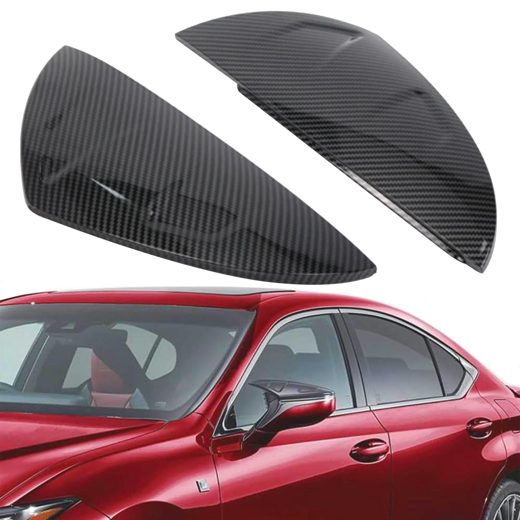 SIPIDEAUT Rear View Mirror Cover Caps Compatible with Lexus ES IS LS LC RC RCF UX 2017-2023 Side Mirror Covers (Carbon Fiber Style)